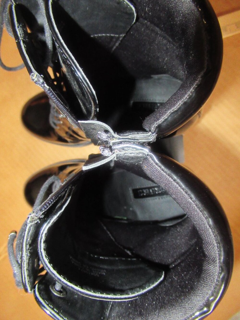 NWT Forever 21 Black Patent Lace Up Buckle Chunky Heel Ankle Boots | Size 7 - Picture 10 of 16